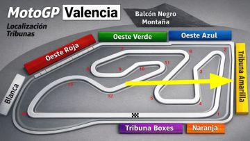 Tribune JAUNE <br />MotoGP Valence<br /> Circuit Ricardo Tormo