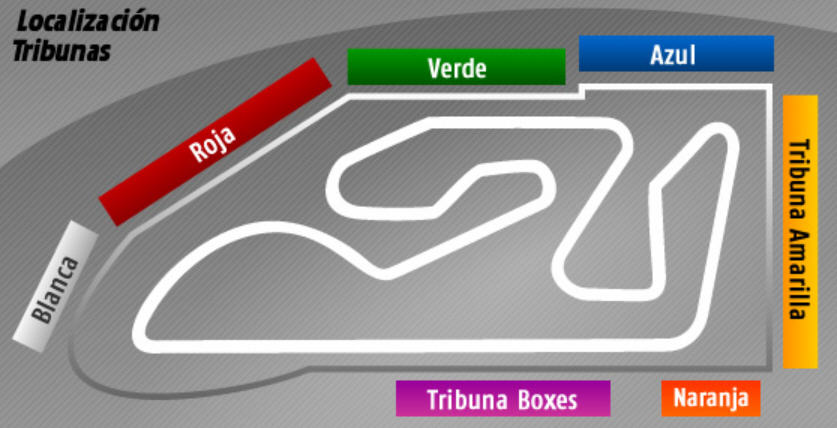 Plan des tribunes du circuit Ricardo Tormo Cheste